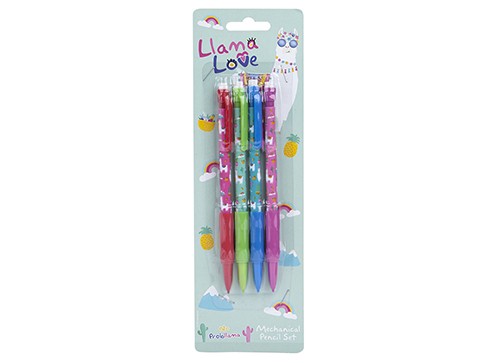 BALL PMS 381072 Llama Love Push Pens Ball Pens Assorted Colours Pack of 4 5050565367112 
